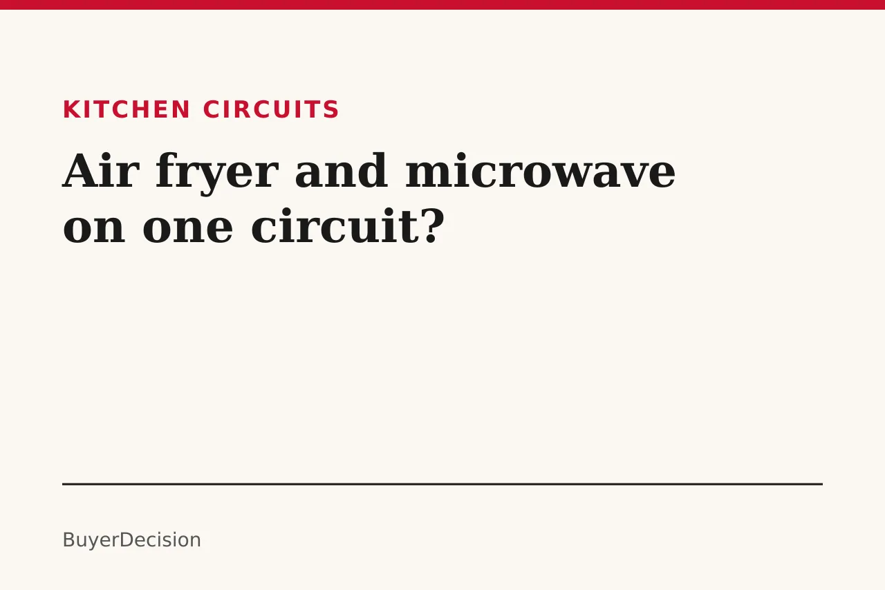 Title card: air fryer and microwave on one circuit, with bars