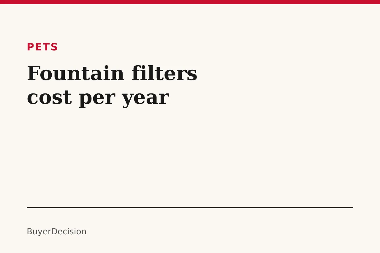 Title card: cat fountain filter cost per year, with rising bars