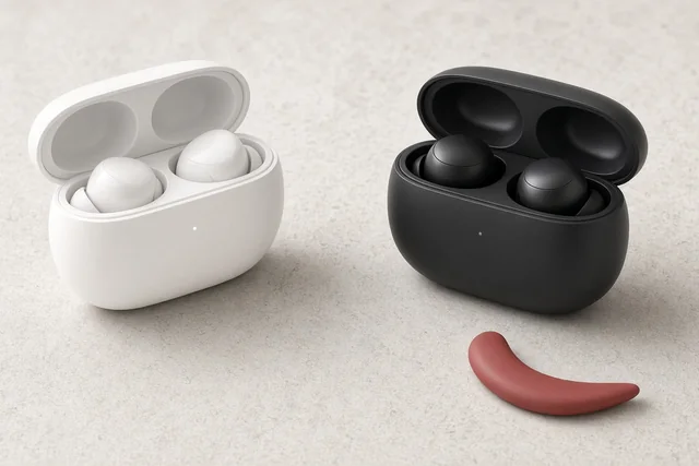 Illustration of two wireless earbud cases compared side by side
