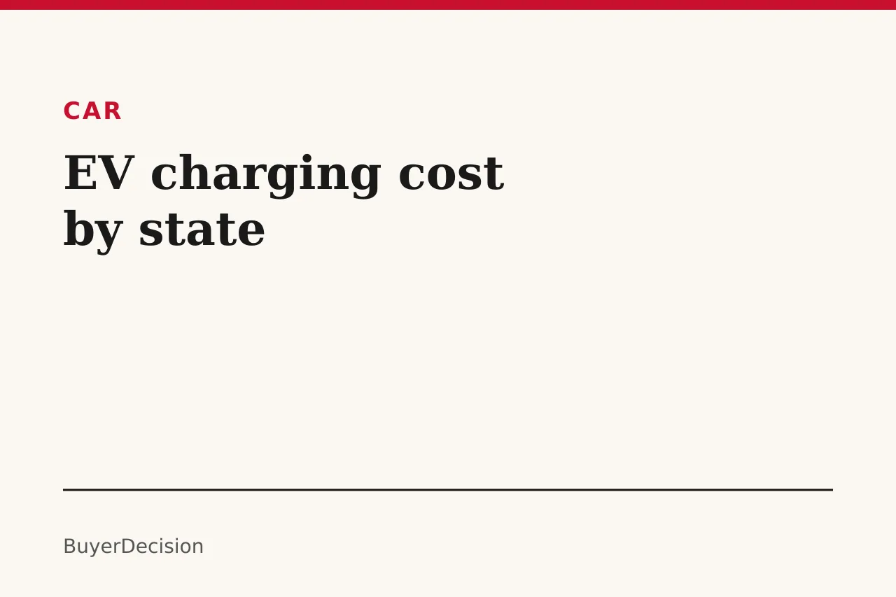 Title card: EV charging cost by state, with rising bars
