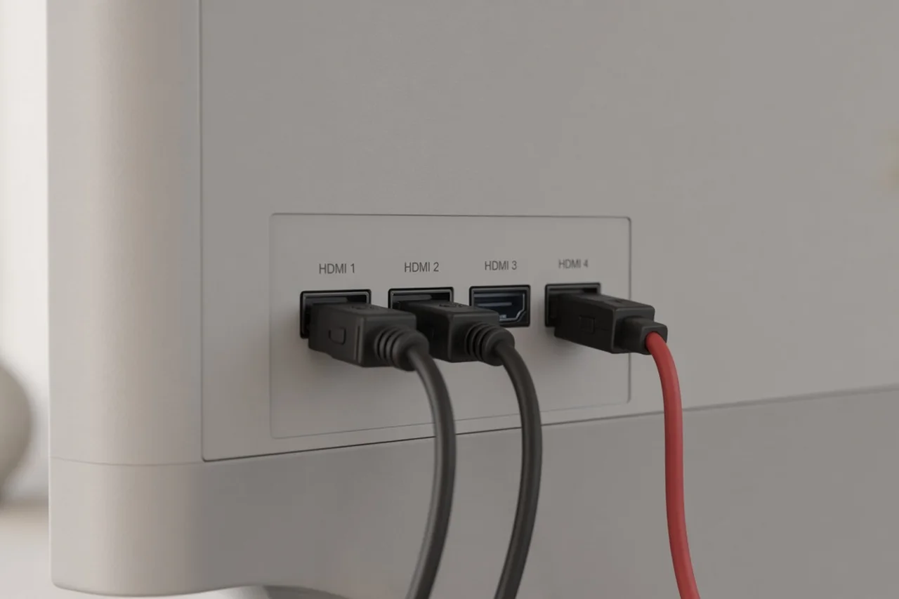 Illustration of HDMI ports on the back of a television
