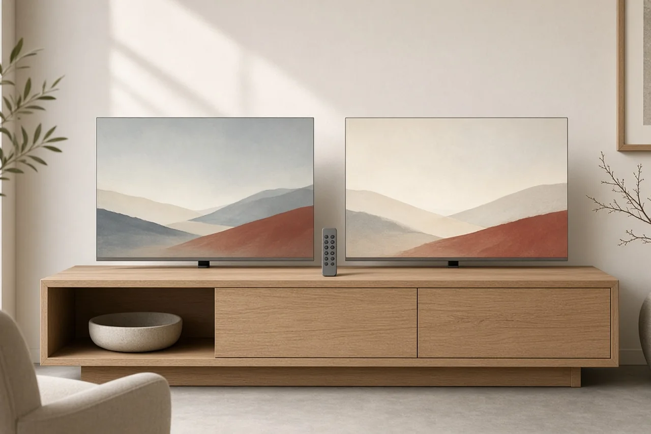 Illustration comparing two midrange Mini-LED televisions