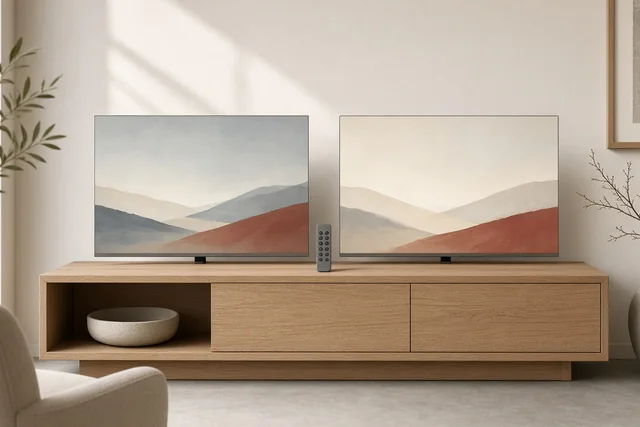 Illustration comparing two midrange Mini-LED televisions